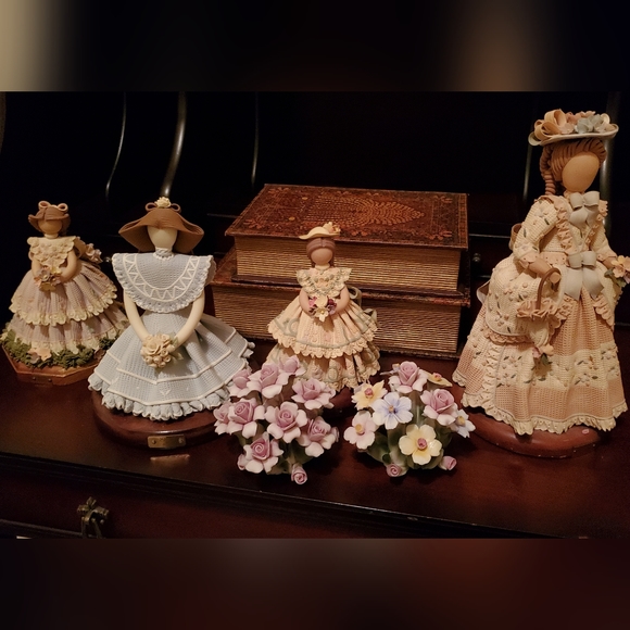 ANTIQUE FACELESS DOLLS HANDMADE DOMINICAN 🇩🇴 REPUBLIC FIGUERINES - Picture 6 of 10